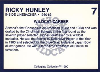 1990 Collegiate Collection Arizona Wildcats #7 Ricky Hunley Back