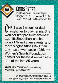 1989 Sports Illustrated for Kids #88 Chris Evert Back