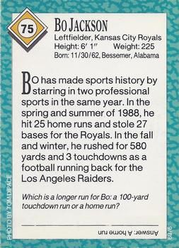 1989 Sports Illustrated for Kids #75 Bo Jackson Back