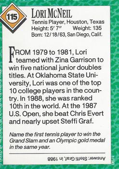 1990 Sports Illustrated for Kids #115 Lori McNeil Back