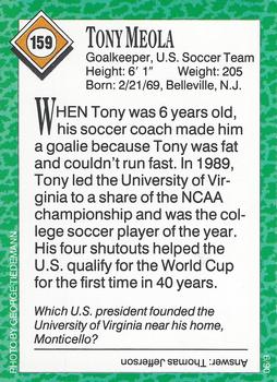 1990 Sports Illustrated for Kids #159 Tony Meola Back