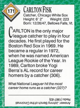 1990 Sports Illustrated for Kids #171 Carlton Fisk Back