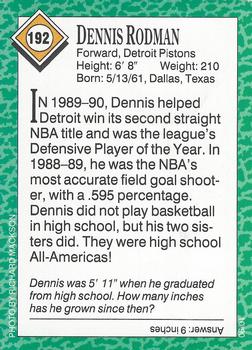 1990 Sports Illustrated for Kids #192 Dennis Rodman Back