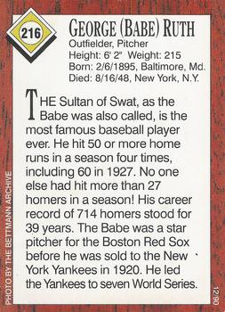 1990 Sports Illustrated for Kids #216 Babe Ruth Back
