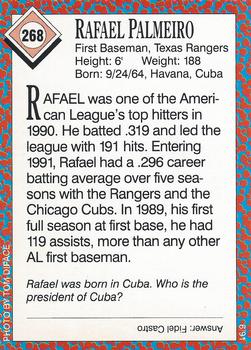 1991 Sports Illustrated for Kids #268 Rafael Palmeiro Back
