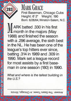 1991 Sports Illustrated for Kids #283 Mark Grace Back