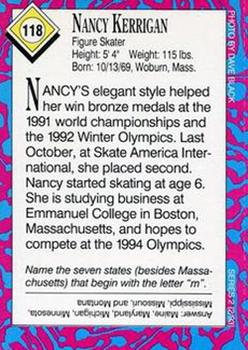 1993 Sports Illustrated for Kids #118 Nancy Kerrigan Back