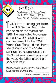 1993 Sports Illustrated for Kids #207 Tony Meola Back