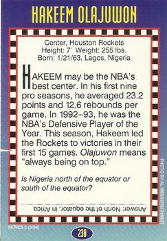 1994 Sports Illustrated for Kids #238 Hakeem Olajuwon Back
