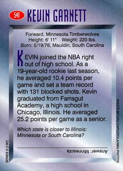 1997 Sports Illustrated for Kids #541 Kevin Garnett Back