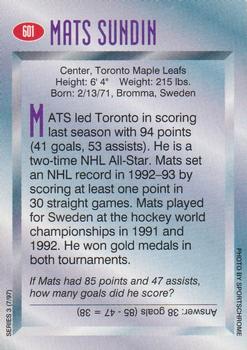1997 Sports Illustrated for Kids #601 Mats Sundin Back