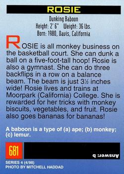 1998 Sports Illustrated for Kids #681 Rosie (Baboon) Back