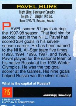 1998 Sports Illustrated for Kids #715 Pavel Bure Back