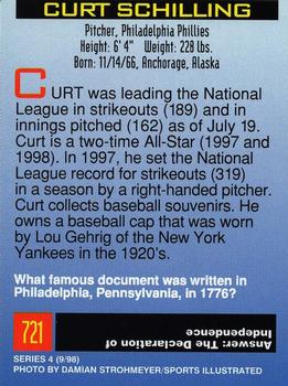1998 Sports Illustrated for Kids #721 Curt Schilling Back