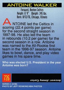 1998 Sports Illustrated for Kids #726 Antoine Walker Back