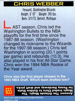 1998 Sports Illustrated for Kids #655 Chris Webber Back