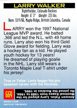 1998 Sports Illustrated for Kids #669 Larry Walker Back