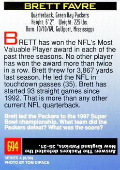 1998 Sports Illustrated for Kids #694 Brett Favre Back