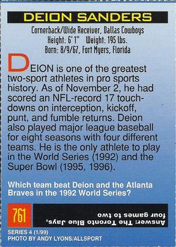 1999 Sports Illustrated for Kids #761 Deion Sanders Back