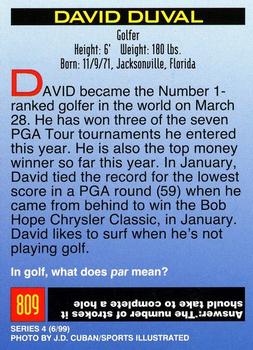 1999 Sports Illustrated for Kids #809 David Duval Back