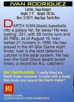 1999 Sports Illustrated for Kids #840 Ivan Rodriguez Back