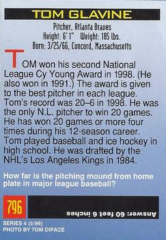 1999 Sports Illustrated for Kids #796 Tom Glavine Back
