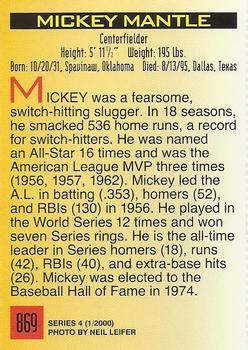 2000 Sports Illustrated for Kids I (Jan-Nov 2000) #869 Mickey Mantle Back
