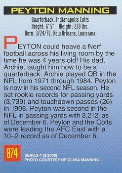 2000 Sports Illustrated for Kids I (Jan-Nov 2000) #874 Peyton Manning Back