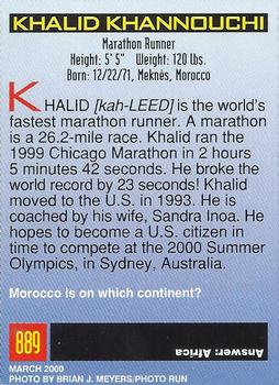 2000 Sports Illustrated for Kids I (Jan-Nov 2000) #889 Khalid Khannouchi Back