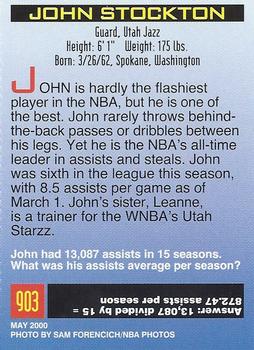 2000 Sports Illustrated for Kids I (Jan-Nov 2000) #903 John Stockton Back