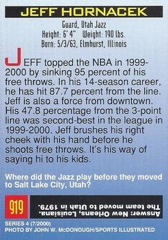 2000 Sports Illustrated for Kids I (Jan-Nov 2000) #919 Jeff Hornacek Back