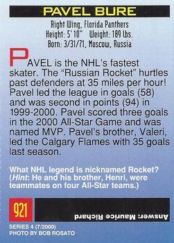 2000 Sports Illustrated for Kids I (Jan-Nov 2000) #921 Pavel Bure Back