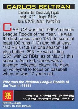 2000 Sports Illustrated for Kids I (Jan-Nov 2000) #935 Carlos Beltran Back