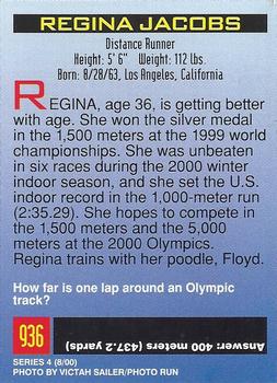 2000 Sports Illustrated for Kids I (Jan-Nov 2000) #936 Regina Jacobs Back