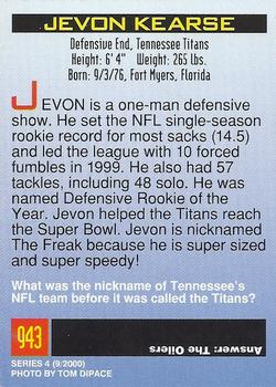 2000 Sports Illustrated for Kids I (Jan-Nov 2000) #943 Jevon Kearse Back