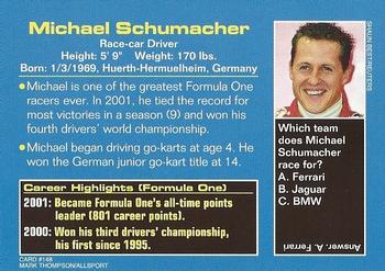 2002 Sports Illustrated for Kids #148 Michael Schumacher Back