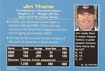 2002 Sports Illustrated for Kids #169 Jim Thome Back