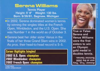 2002 Sports Illustrated for Kids #220 Serena Williams Back