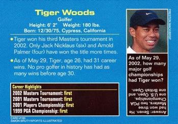 2002 Sports Illustrated for Kids #185 Tiger Woods Back
