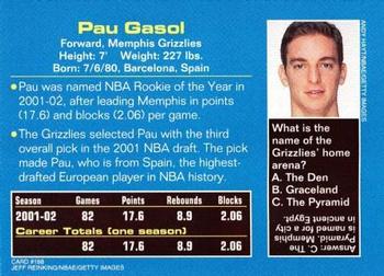 2002 Sports Illustrated for Kids #188 Pau Gasol Back