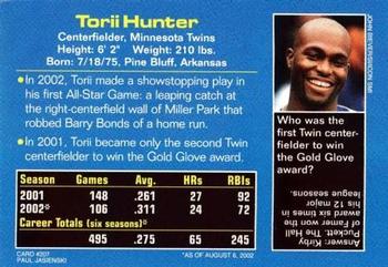 2002 Sports Illustrated for Kids #207 Torii Hunter Back