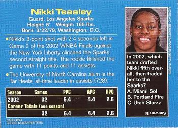 2002 Sports Illustrated for Kids #224 Nikki Teasley Back