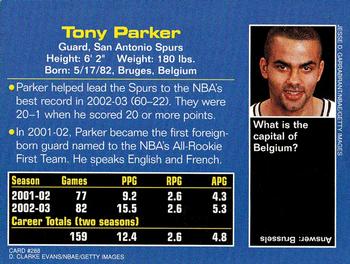 2003 Sports Illustrated for Kids #288 Tony Parker Back