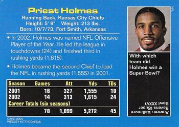 2003 Sports Illustrated for Kids #294 Priest Holmes Back
