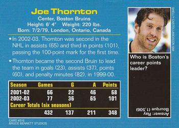 2003 Sports Illustrated for Kids #316 Joe Thornton Back