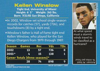 2003 Sports Illustrated for Kids #327 Kellen Winslow Back