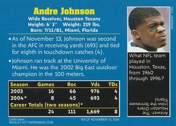 2005 Sports Illustrated for Kids #444 Andre Johnson Back