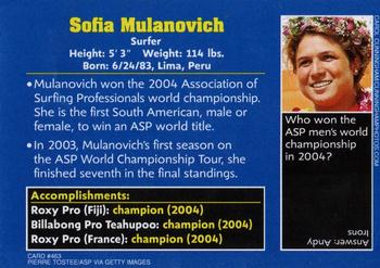 2005 Sports Illustrated for Kids #463 Sofia Mulanovich Back