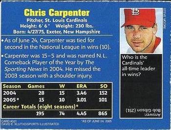 2005 Sports Illustrated for Kids #521 Chris Carpenter Back
