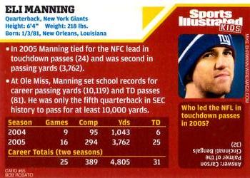 2006 Sports Illustrated for Kids #65 Eli Manning Back